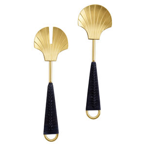 Servidores de ensalada de acero inoxidable pulido dorado hechos a mano para cocinas caseras y comedor hechos a mano de La India - Product Image 4