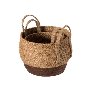 2024 Offre Spéciale panier à linge fait main en jonc de mer pour le stockage de salon ensemble de 2-modèle MS02 - Product Image 1