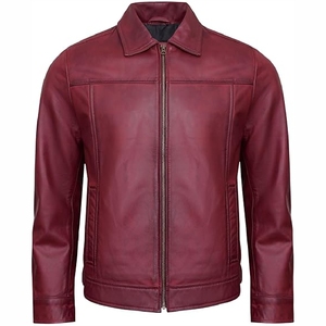 Chaqueta bomber de cuero moderna para hombre con cuello alto, disponible en producción a granel, material de alta calidad - Product Image 4