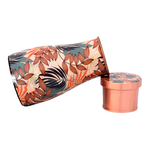 Copperware 100% จากโลหะทำจากทองแดงแท้โบราณที่มีฝาปิดสำหรับอายุรเวทประโยชน์ต่อสุขภาพภาพพิมพ์ออกแบบได้ตามต้องการ - Product Image 1