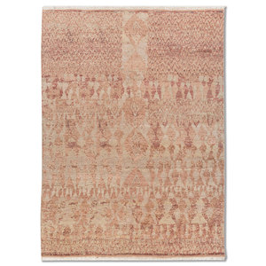 Tapis en laine noués à la main AKWL-2028, motif abstrait rouge thym et orange, pour la maison, kilim rectangulaire 9x12 pour entrée, salon, couloir - Product Image 1