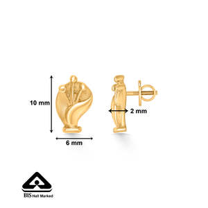 Yellow Gold Heart Huggie Stud <b>Earrings</b> for Women-<b>Diamond</b> Zircon Moissanite or <b>Pearl</b> - Product Image 5