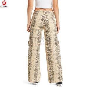 Pantalon Cargo à Imprimé Peau de Serpent Vente en Gros Meilleure Personnalisation Prix Usine Pantalon Cargo à Poches à Jambes Larges - Product Image 3