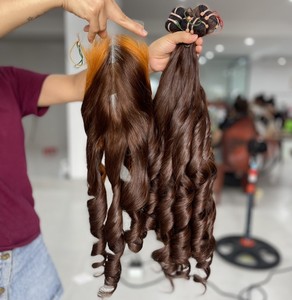 Prix de gros paquets de cheveux humains avec fermeture textures rebondissantes Extensions de cheveux de cheveux humains vietnamiens - Product Image 2