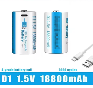 1.5V 18800mAh <b>C</b>-Type USB <b>Rechargeable</b> D1 Lipo LR20 Lithium Polymer <b>Battery</b>-Fast Charging Via USB-<b>C</b> Cable - Product Image 5