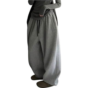 Pantalons de survêtement amples pour femmes Y2K avec cordon de serrage taille haute Pantalons longs amples avec poches Jogging décontracté surdimensionné pour femmes - Product Image 1