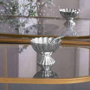 Floral Style Fruits Display <b>Bowl</b> Home Decor Metal Dish <b>Serving</b> <b>Bowls</b> Pedestal Style High Quality <b>Large</b> Display Modern <b>Bowl</b> - Product Image 4