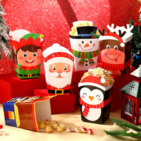Boîtes à pop-corn de Noël Friandises de Noël Boîtes à bonbons Renne de Noël Bonhomme de neige Père Noël Elfe Papier Party Favor