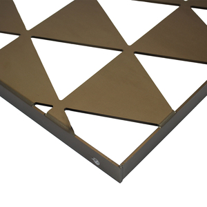 Panel de Pared Cortina de Aluminio Perforado con Corte Láser CNC, Triangular, Anodizado en Bronce con PVDF, Tamaño Personalizado para Separación de Espacios en Exteriores - Product Image 1