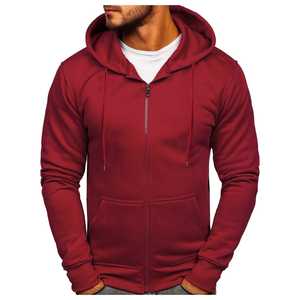 Sudadera informal de invierno para hombre, Sudadera con capucha, abrigo acolchado de felpa francesa de alta calidad, cremallera bordada, diseño sólido siguiente - Product Image 2