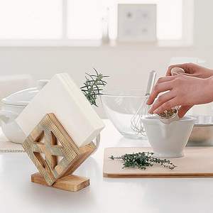 Porte-serviettes en tissu de bois de bambou écologique en bois rustique pour décorations de Table à manger de cuisine de vaisselle - Product Image 3