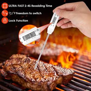 Thermomètre alimentaire numérique Sonde en acier inoxydable Lecture instantanée Résolution 0,1°C Arrêt automatique Jauge de température de cuisson de la viande Cuisine - Product Image 3
