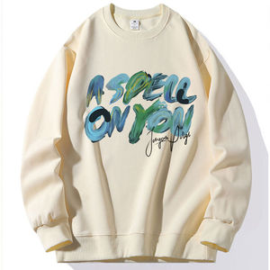 Nouveau sweat-shirt de sport personnalisé à la mode pour hommes prix de gros sans capuche avec appliques et techniques de lavage à l'acide - Product Image 2