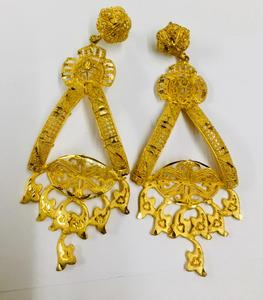 Lightweight 1 Gram Gold Plated Handmade Earrings for African Women Vintage Style Zircon for Regular Party Wear Perfect Gift - Product Image 1