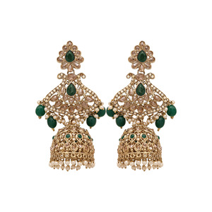 Triangular Elegance Reverse AD Mehandi plateado Gargantilla Collares Set - Product Image 5