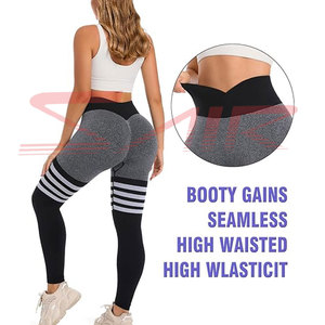 Leggings Scrunch para Mujer, Cintura Media, Alta Calidad, Algodón y Fibra de Bambú, Sin Costuras, Transpirables, Ropa Deportiva Informal, MOQ Bajo - Product Image 4