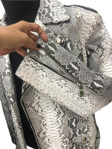 Veste de motard en cuir longue et fine en toile avec logo frontal, imperméable et respirante, tendance moto - Product Image 6