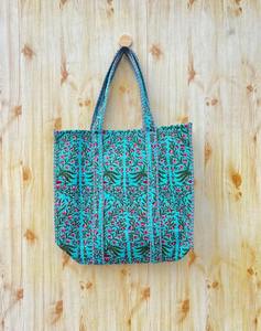 Sac fourre-tout en coton matelassé de couleur vibrante pour femmes sac à main à la mode sac à bandoulière pour faire du shopping voyage Yoga classe de gymnastique sacs cadeaux d'hiver - Product Image 4