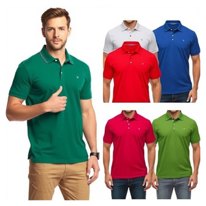 Chemises polo courtes pour hommes, unies, 180-200 GSM, 100% coton piqué, design personnalisé OEM, vente en gros au Bangladesh - Product Image 3