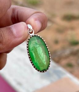 Diseño único peridoto 925 colgante de plata esterlina colgante de plata para las mujeres forma ovalada joyería de peridoto de plata - Product Image 3