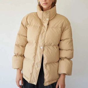 Veste matelassée en toile solide imperméable de haute qualité pour homme, rembourrage en polyester, légère, fermeture éclair sur le devant, veste d'extérieur d'hiver - Product Image 1