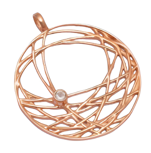 Solid <b>Rose</b> <b>Gold</b> Plated 925 Sterling Silver Designer <b>Pendant</b> Necklace Jewelry Wholesaler Manufacture BY CASA DE PLATA. - Product Image 5