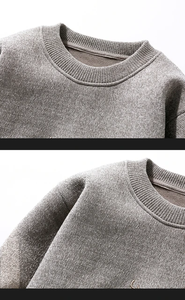 Sweat uni à manches longues en coton pour hommes avec col ras du cou personnalisé pour hommes pas cher de haute qualité - Product Image 5