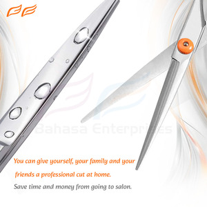 Ciseaux de coiffure professionnels OEM emballage personnalisé lame de rasoir en acier inoxydable avec pointe pointue salon pour usage personnel - Product Image 3
