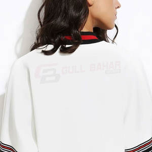 Veste universitaire légère et respirante pour femme avec col contrastant, coupe décontractée, design personnalisable - Product Image 6