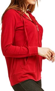 Sudadera con Capucha de Forro Polar para Mujer, Manga Larga, con Cremallera, Ecológica y Resistente al Viento, Nuevo Diseño, Cuello con Capucha Lisa, Posición para Logotipo Frontal - Product Image 4