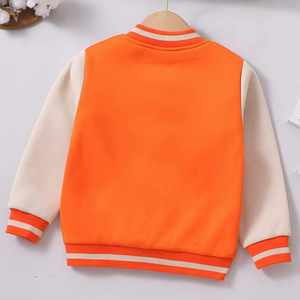 เสื้อแจ็กเก็ตเบสบอลสำหรับเด็กใส่ได้ทั้งชายและหญิงเสื้อแจ็กเก็ตมีลายปักโลโก้ออกแบบได้ตามต้องการสำหรับเด็ก - Product Image 2