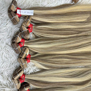 Premium suave sedoso vietnamita a granel al por mayor virgen Remy doble trama cinta extensiones de cabello humano queratina aspecto Natural - Product Image 1
