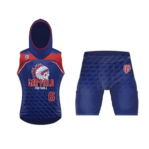 <b>Compression</b> Hooded Men's 7v7 Football Uniforms 100% Polyester Winter High Quality Sublimation Printing - Product Image 1