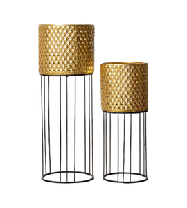 Maceta de flores de Metal con diseño de diamantes de alta calidad con soporte para el hogar, hoteles, centros comerciales, restaurante - Product Image 5