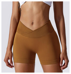 Short de sport taille haute pour femme, en maille respirante, résistant à l'usure, en Spandex/Nylon, idéal pour la gym et le yoga - Product Image 3