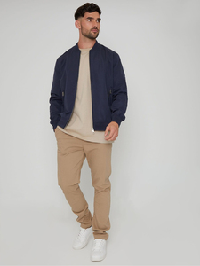Chaqueta Bomber de lona con cuello levantado transpirable 100% para hombre, impermeable, de secado rápido, estilo callejero, 2 lados, bolsillo personalizado razonable - Product Image 3