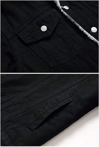 Chaqueta Vaquera de Invierno para Hombre, Forrada con Piel Sintética, Abrigo de Mezclilla Cálido, Ajuste Entallado, Azul Claro, Ropa Exterior de Algodón, Estilo Camionero Informal, Chaqueta Bomber - Product Image 3