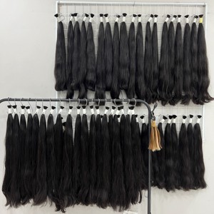 EXTENSIONS DE CHEVEUX HUMAINS DE QUALITÉ SUPÉRIEURE NATURELLE DROITE NOIRE CRUE DONATEUR SANS PERTE - Product Image 2