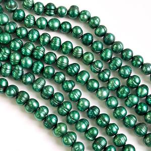 Cuentas de Perlas de Agua Dulce Verdes en Forma de Patata de 7-8 mm, Perlas Verdes Naturales de Gran Tamaño, Cuentas Redondas para Hacer Joyas, Hilo de 15 Pulgadas - Product Image 3