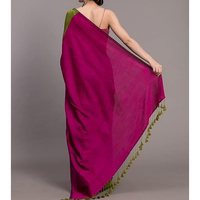 Nouveau Saree d'été formel finition brillante bord brodé avec chemisier assorti idéal pour les soirées, les fêtes et les mariages 100%