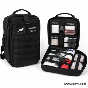 Sac de premiers secours pour chien de travail, trousse de traumatologie canine d'urgence, sac de terrain vétérinaire, sac de transport médical K9 en nylon 1000D - Product Image 1