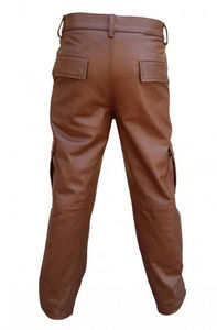Pantalon en cuir décontracté pour hommes, lavé, couleur personnalisée, écologique, imperméable, grande taille Service OEM - Product Image 2
