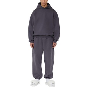 Conjunto Deportivo Unisex Holgado con Hombros Caídos, Conjunto Deportivo Elegante de Invierno para Hombre, Sudadera con Capucha 100% Algodón para Hombre, Pantalones Deportivos para Correr - Product Image 3