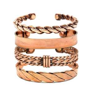 Bracelet de mode élégant en cuivre avec un pouvoir de guérison de thérapie magnétique complexe pour le soulagement de la douleur - Product Image 3