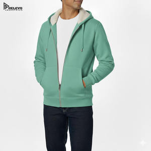 Nouvelle tenue d'hiver élégante et de haute qualité en coton respirant à manches longues avec fermeture éclair intégrale et capuche pour homme, 2 pièces à prix réduit - Product Image 2