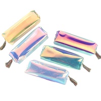 Vente en gros de papeterie promotionnelle personnalisée Trousse à crayons transparente et étanche en PVC Sac laser en plastique