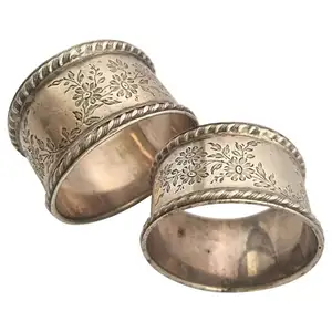 Trending Hotels Napkin Coverage Collectable Ring with Floral Engraved Design Indian Handmade Creation Good quality Tissue rings