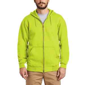 Sweat à capuche zippé décontracté pour homme, personnalisé, de haute qualité, fermeture éclair, vêtements de rue d'hiver, finition unie teinte, logo frontal, séchage rapide, respirant - Product Image 6