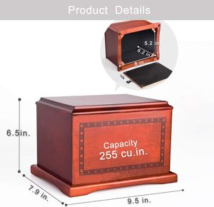 Urnas de madera Urna profesional para cenizas humanas Adultos Entierro Crematorio Urna funeraria - Product Image 2