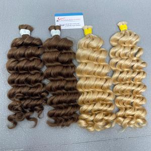 ผมต่อแบบลอนลึกสีอ่อนและสีเข้มเนื้อหยิกขายดี18-22นิ้วของเวียดนาม
